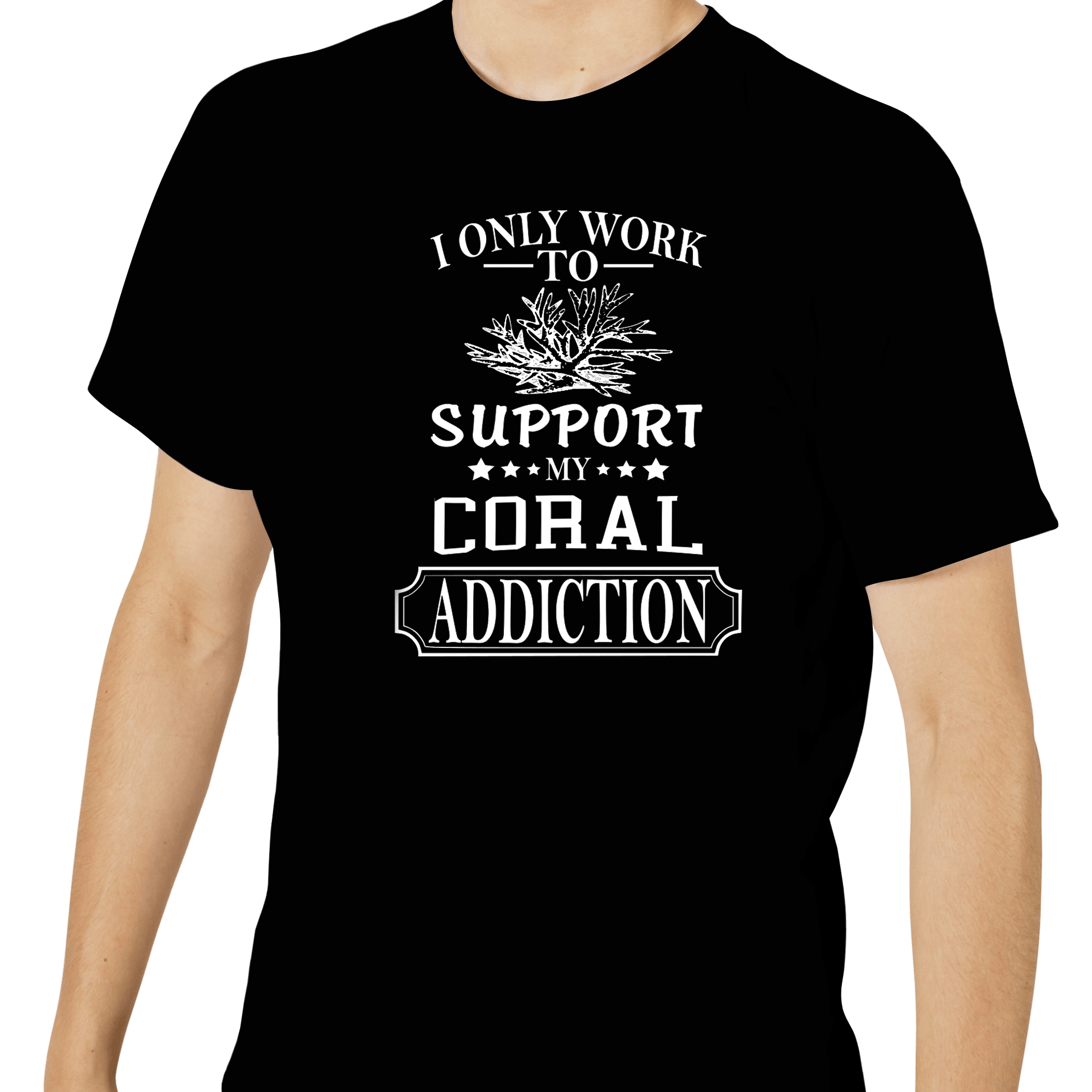 Coral Addiction T-Shirt Black - SaltCritters