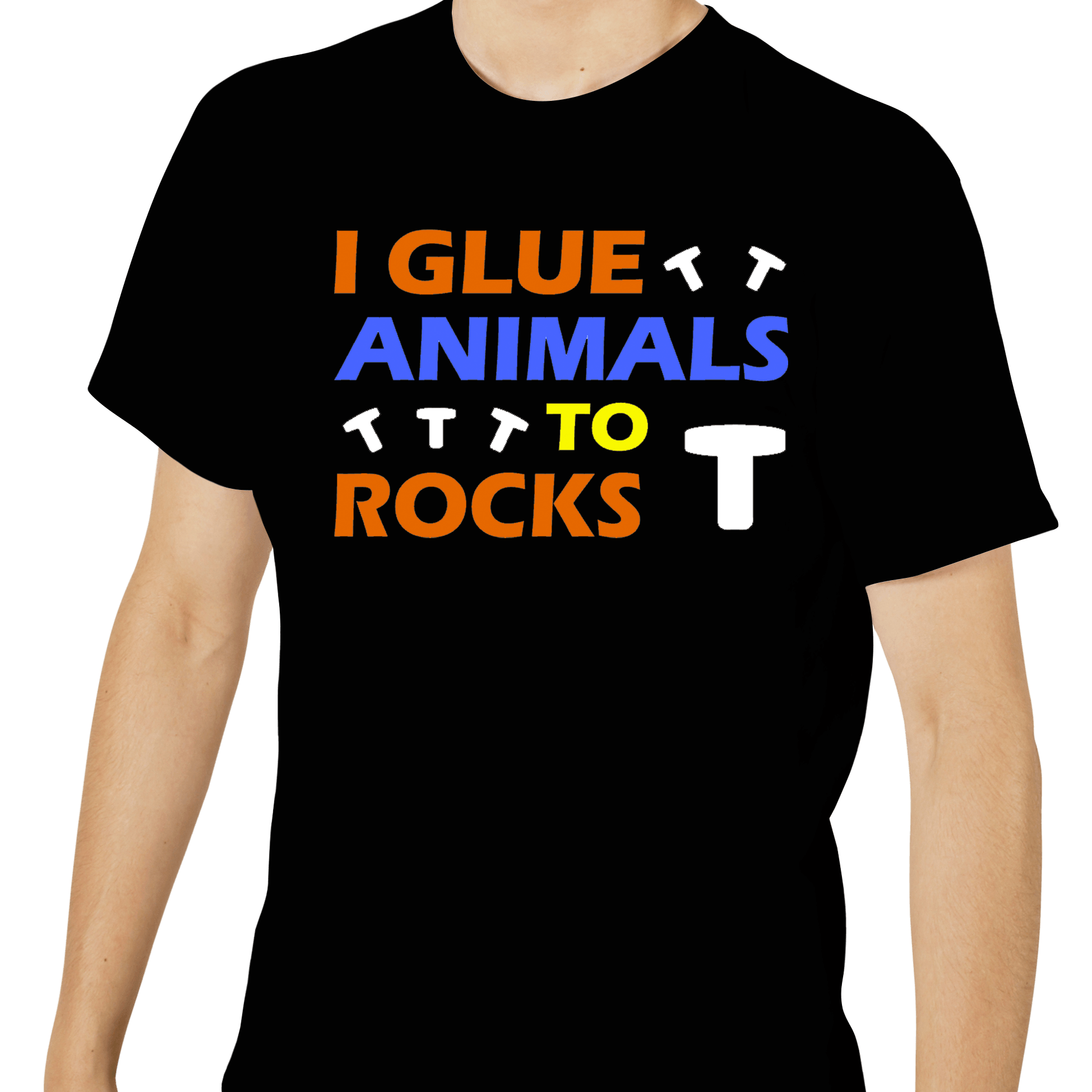 I Glue Animals To Rocks T-Shirt Black - SaltCritters