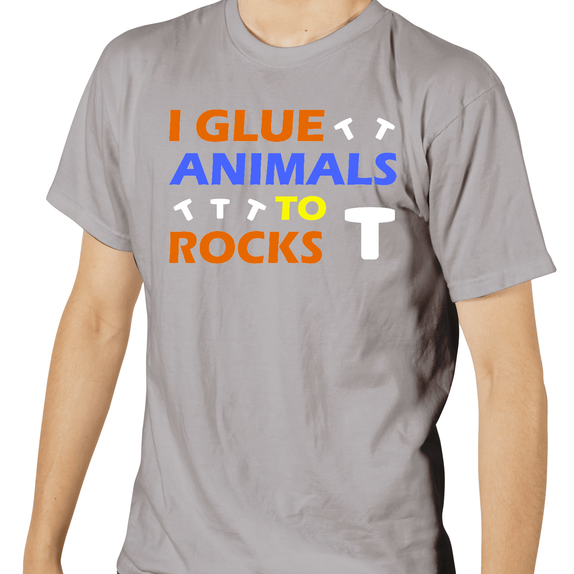 I Glue Animals To Rocks T-Shirt Grey - SaltCritters