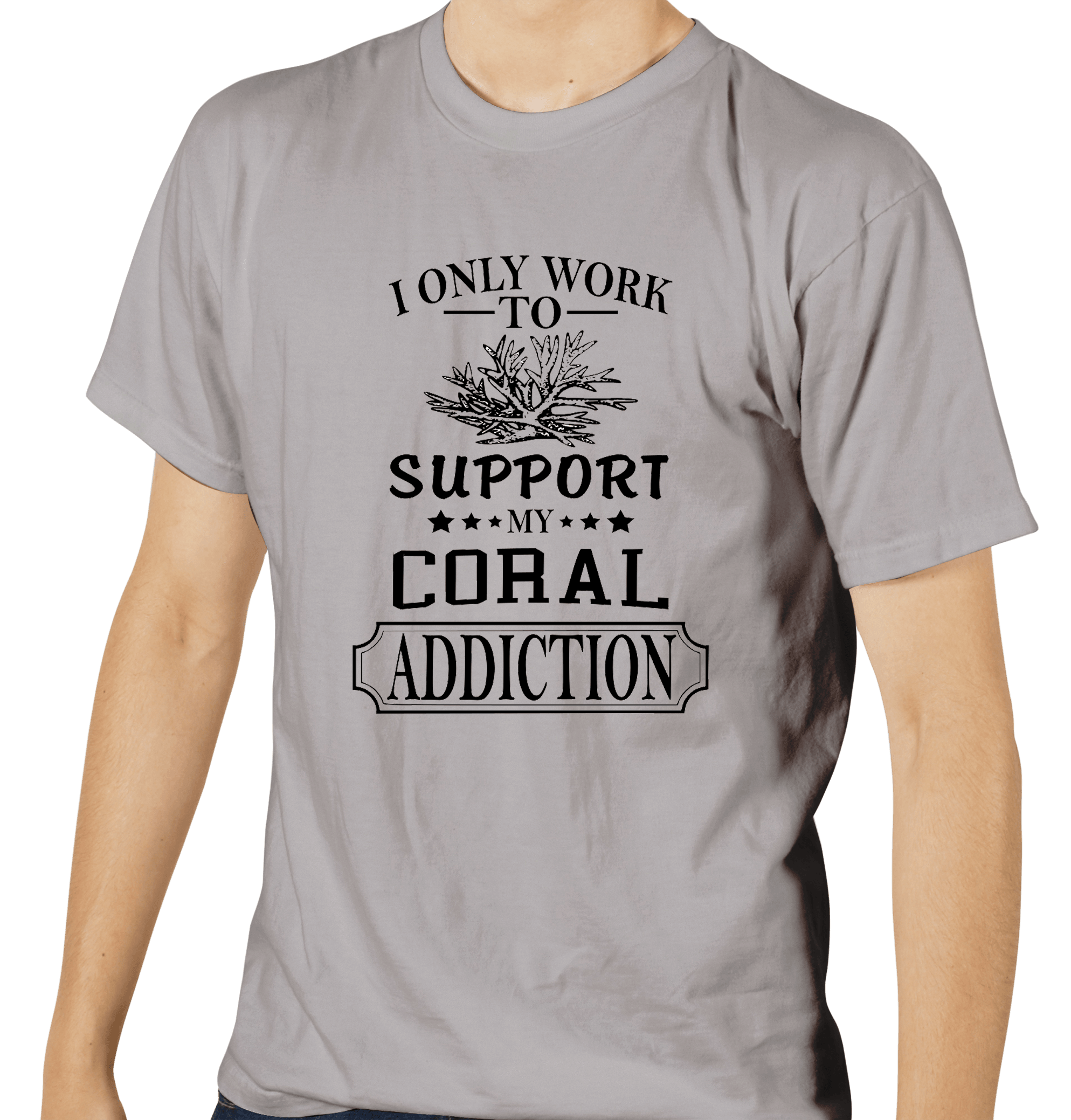 Coral Addiction T-Shirt Grey - SaltCritters