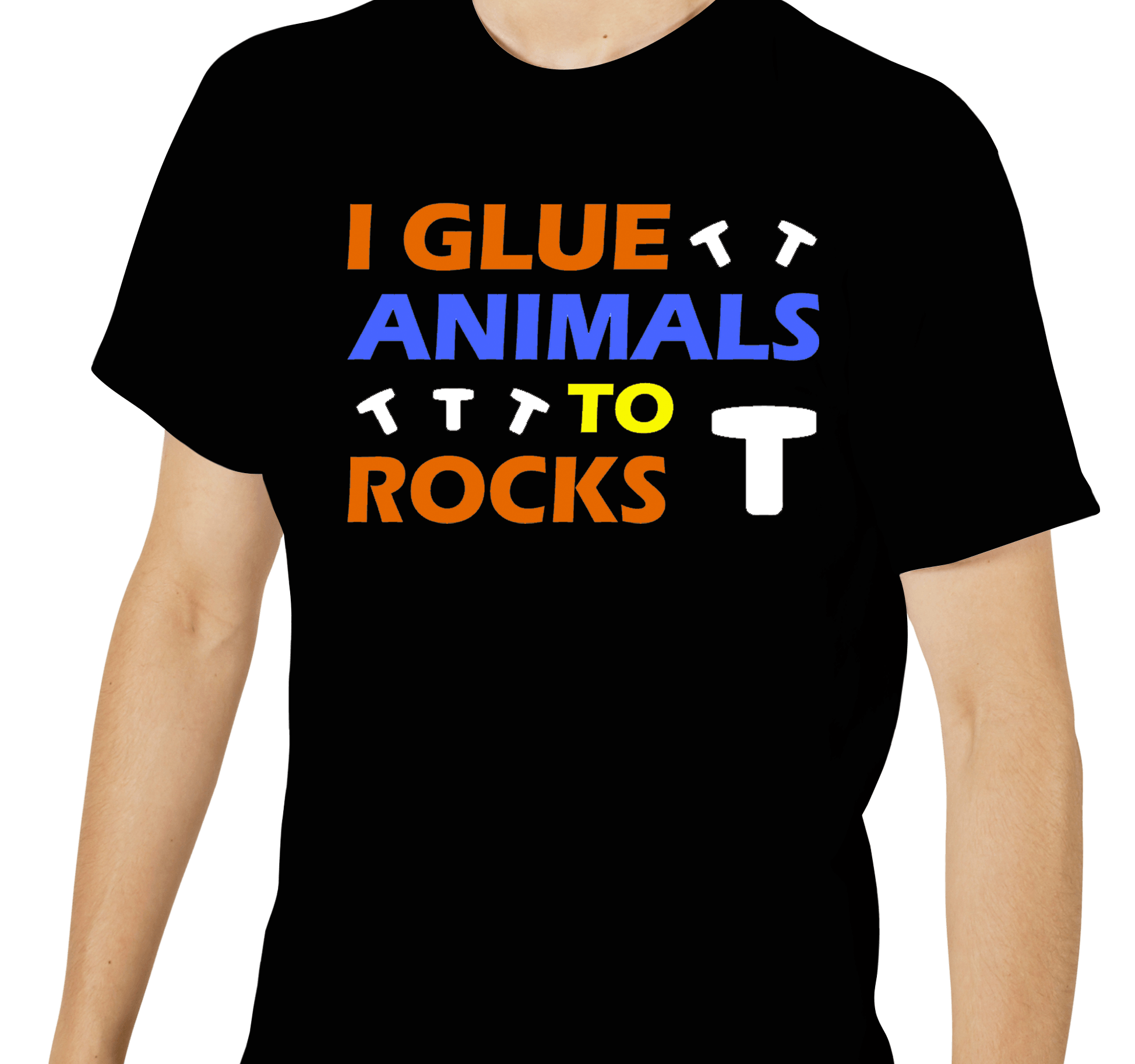 I Glue Animals To Rocks T-Shirt Black - SaltCritters
