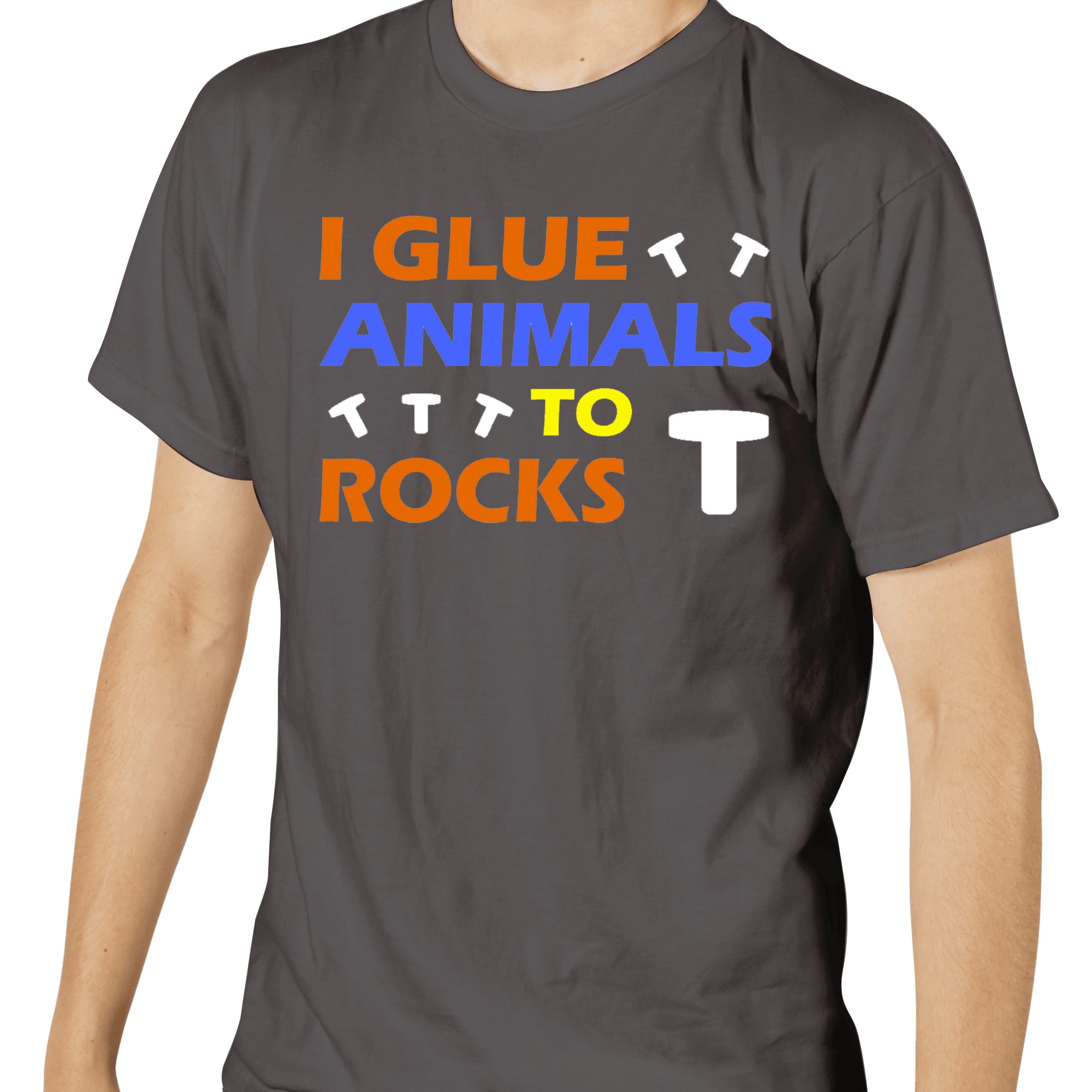 I Glue Animals To Rocks T-Shirt Dark Grey - SaltCritters